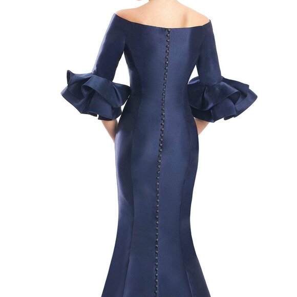 NWT Alexander by Daymor 1758S23 Mermaid Mother of the Bride Dress Navy Size 12 - Picture 3 of 6